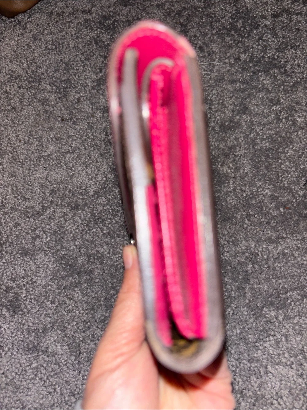 Louis Vuitton Monogram Wallet with Fuchsia Leather Flap - Picture 5 of 9